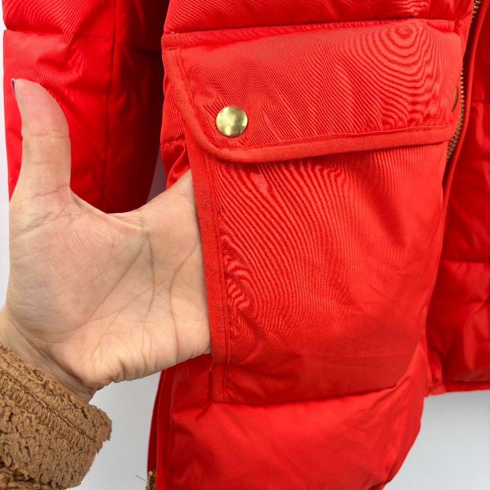 J Crew Women's Signature Puffer Red Orange Size XSP - Picture 6 of 13